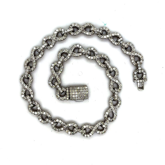 925 S.S. VVS Moissanite Infinity Link Bracelet