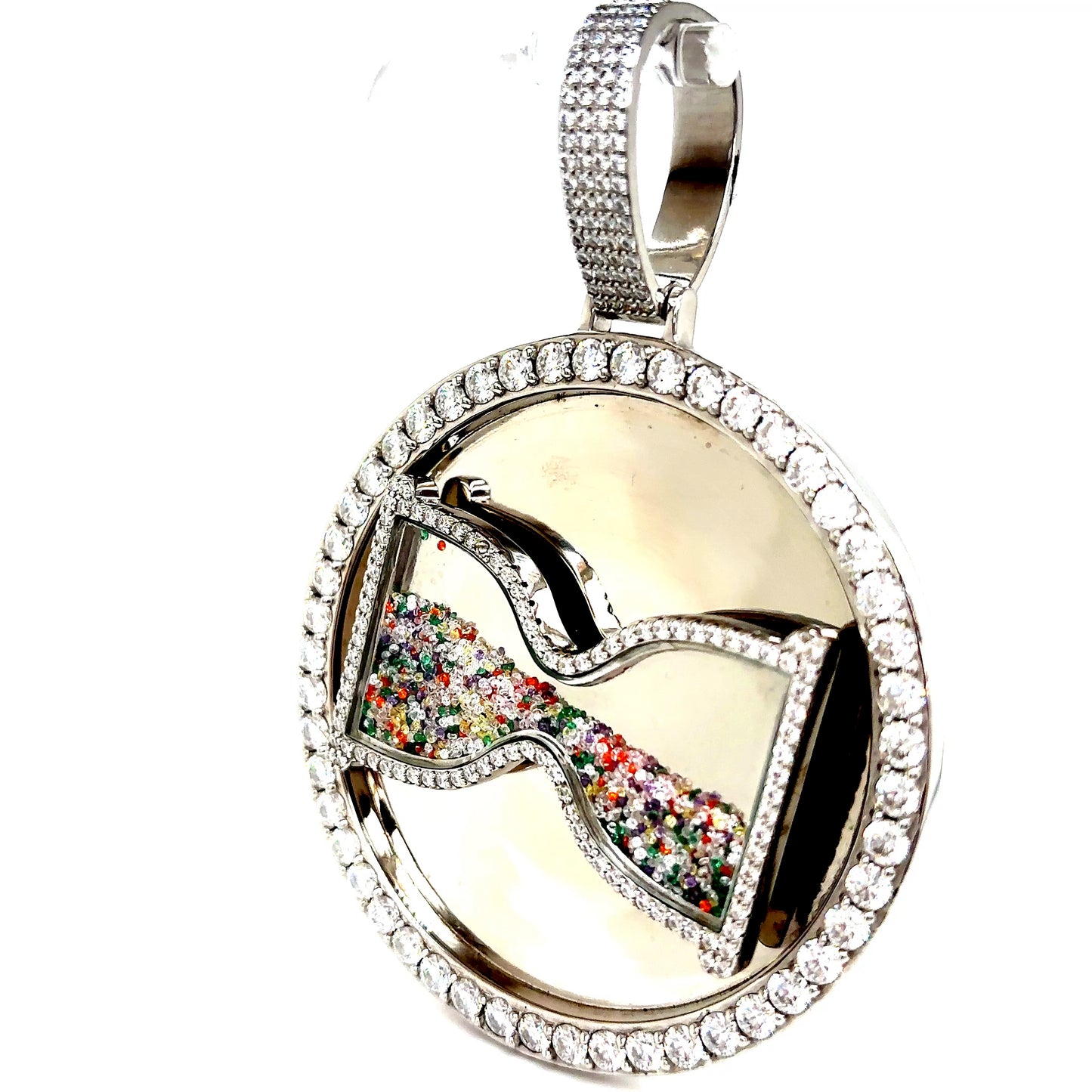 925 S.S. VVS Moissanite Hourglass Pendant