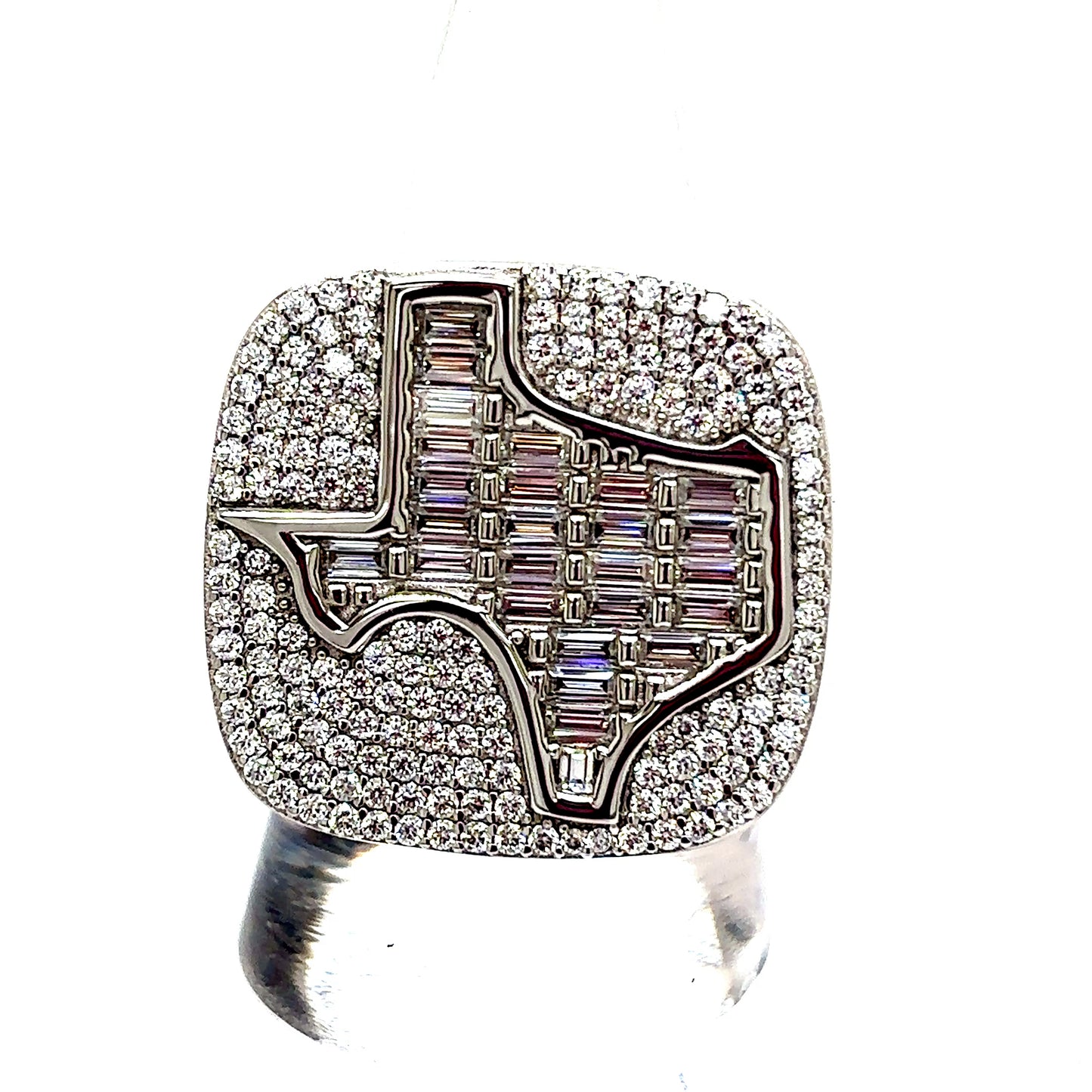 925 S.S. VVS Moissanite Texas Ring