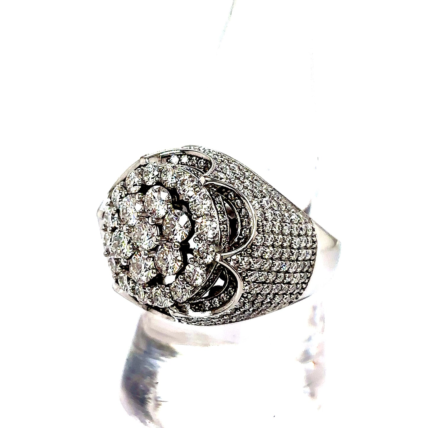 925 S.S. VVS Moissanite Flower Champion Ring