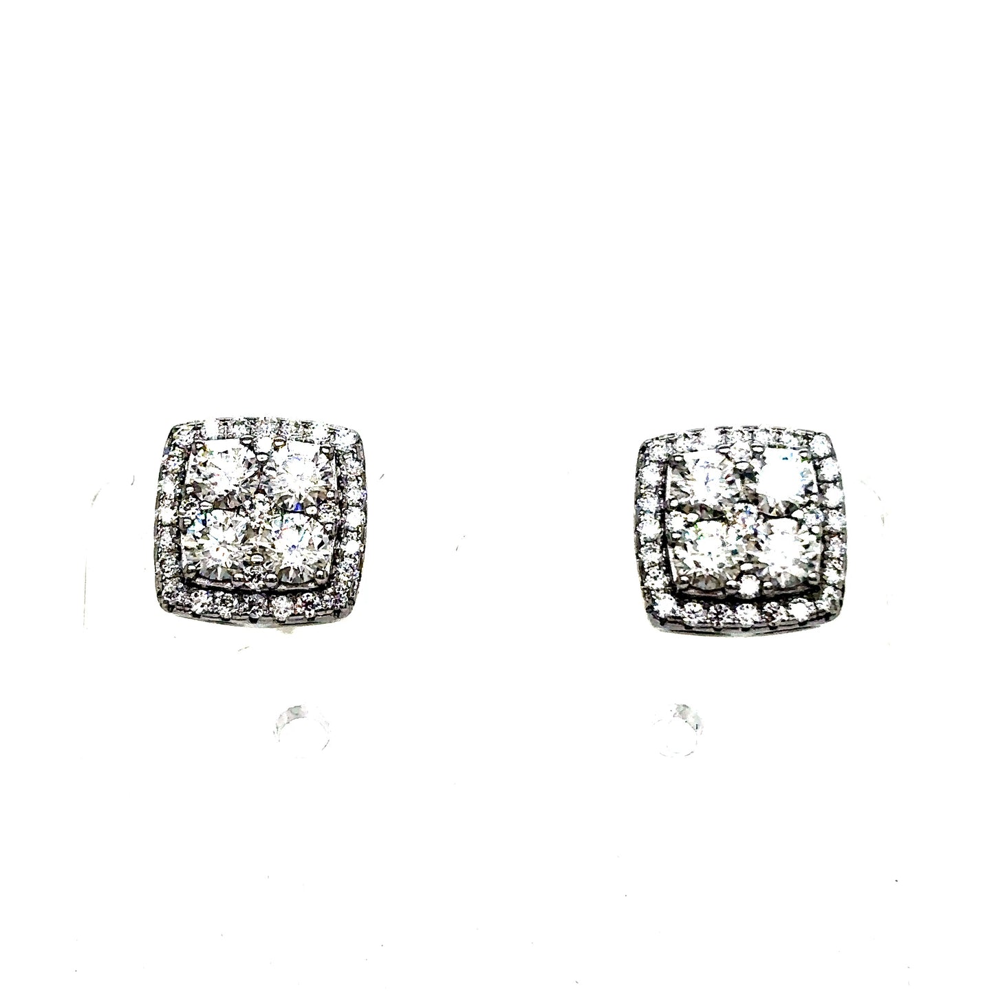 925 S.S. VVS Moissanite Square Earrings