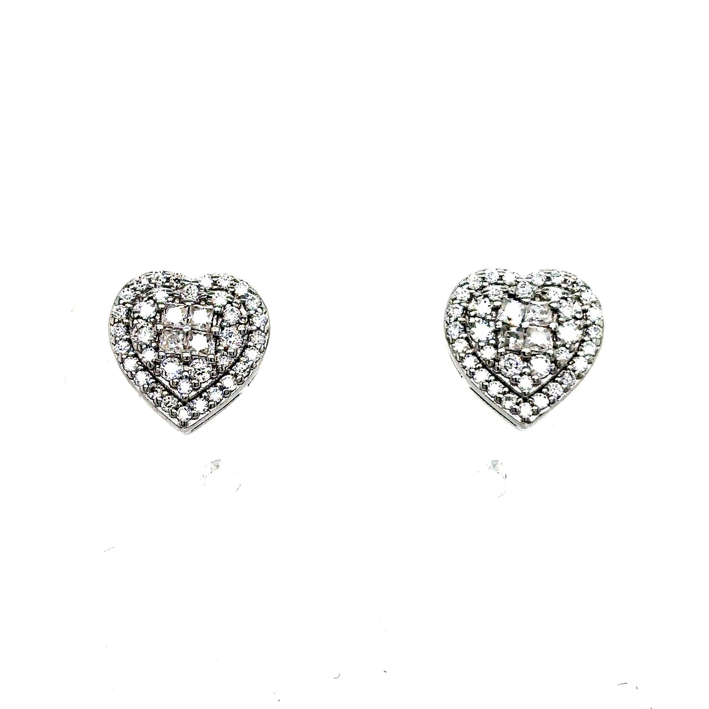 925 S.S. VVS Moissanite Heart Earrings
