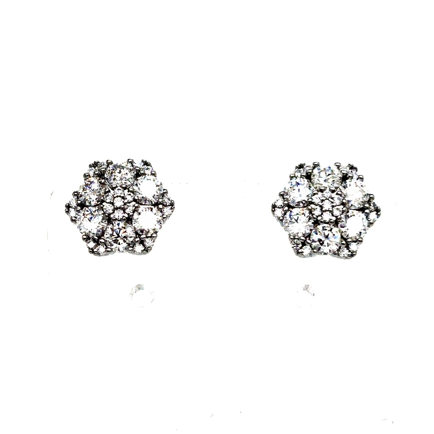 925 S.S. VVS Moissanite Large Flower Snowflake Earrings
