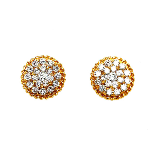 10k Yellow Gold Lab Diamond Circle Earrings