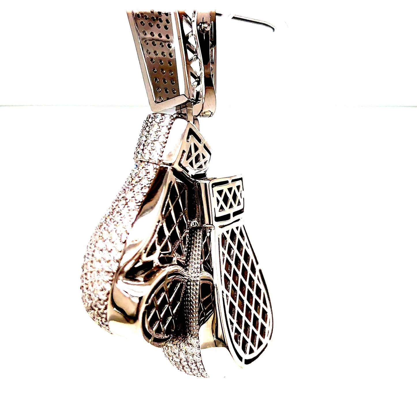925 S.S. VVS Moissanite 3D Boxing Gloves Pendant