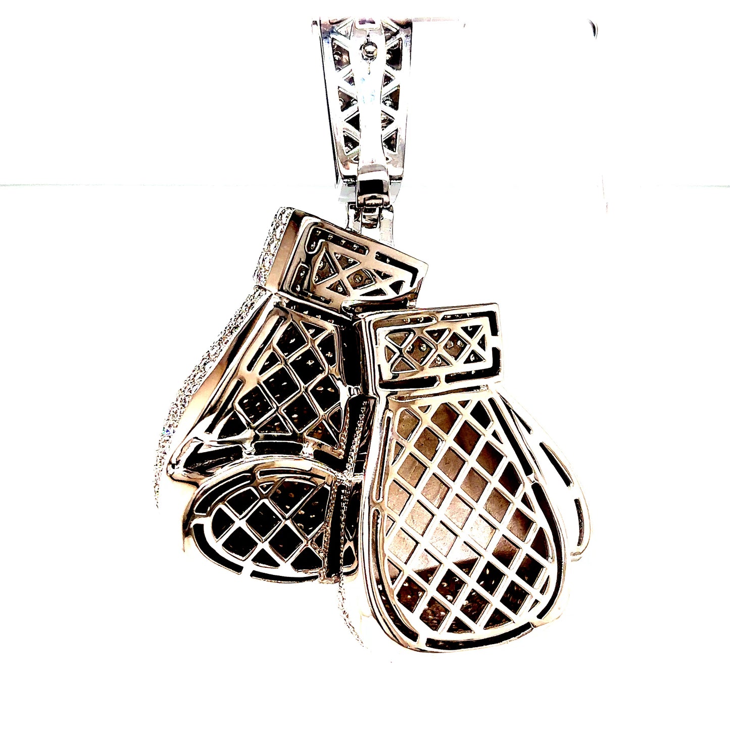 925 S.S. VVS Moissanite 3D Boxing Gloves Pendant