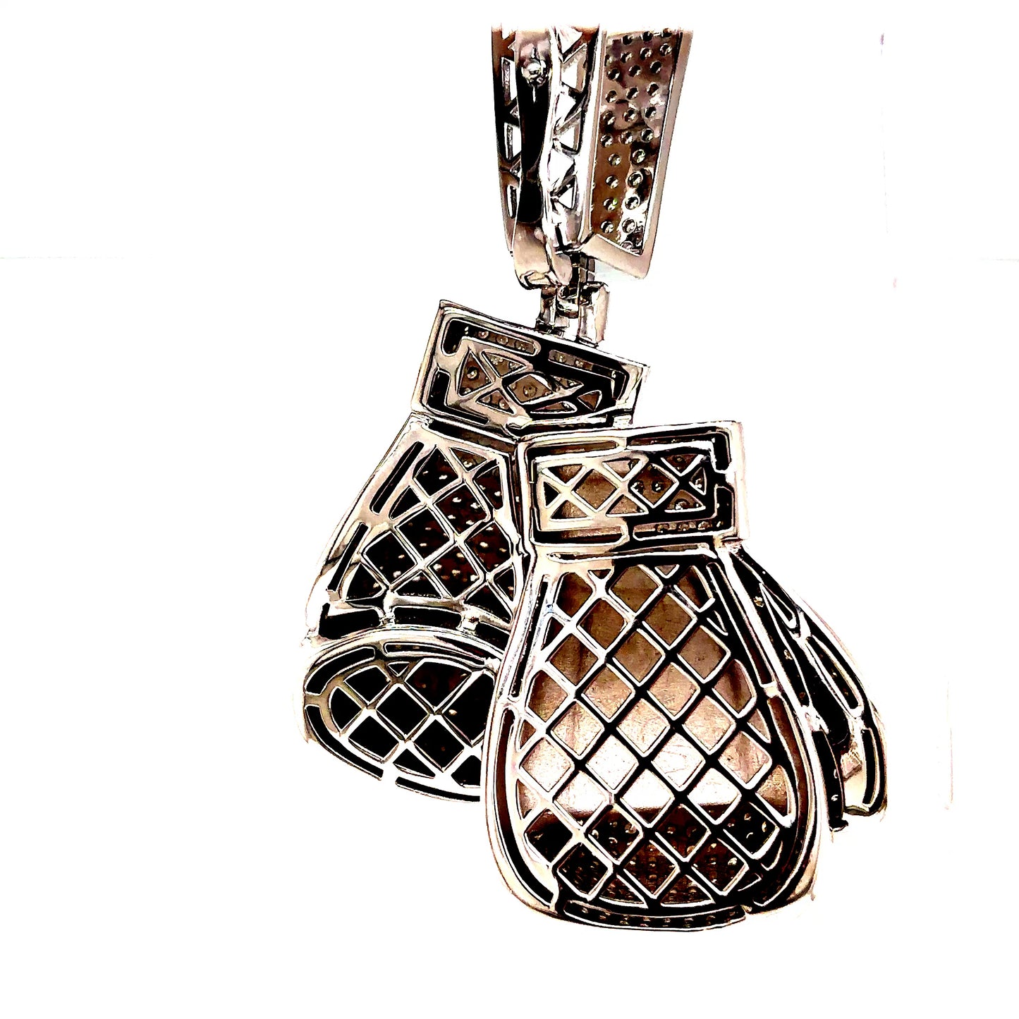 925 S.S. VVS Moissanite 3D Boxing Gloves Pendant