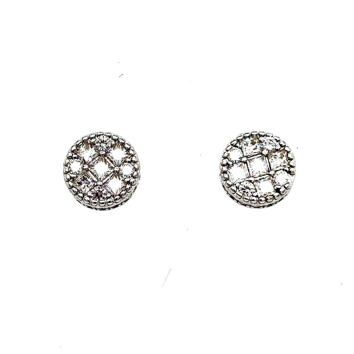 925 S.S. VVS Moissanite Round Earrings
