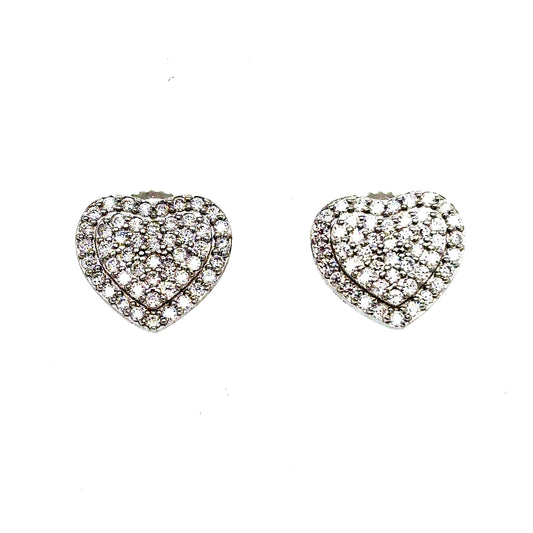925 S.S. VVS Moissanite Heart Earrings