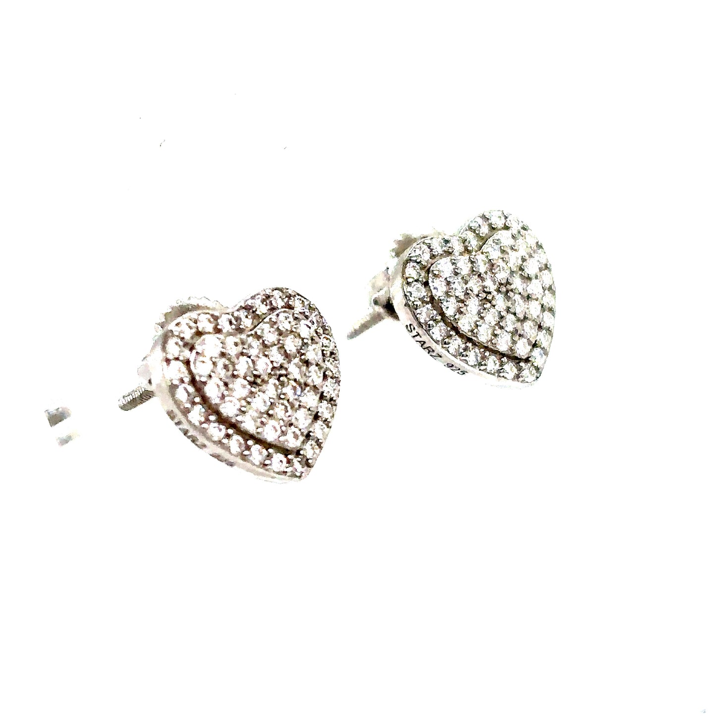 925 S.S. VVS Moissanite Heart Earrings