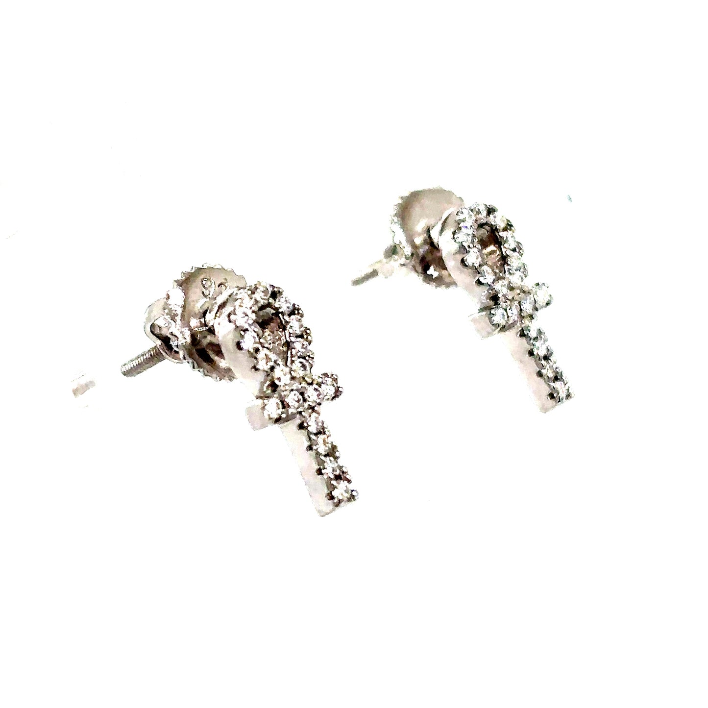 925 S.S. VVS Moissanite Ankh Earrings
