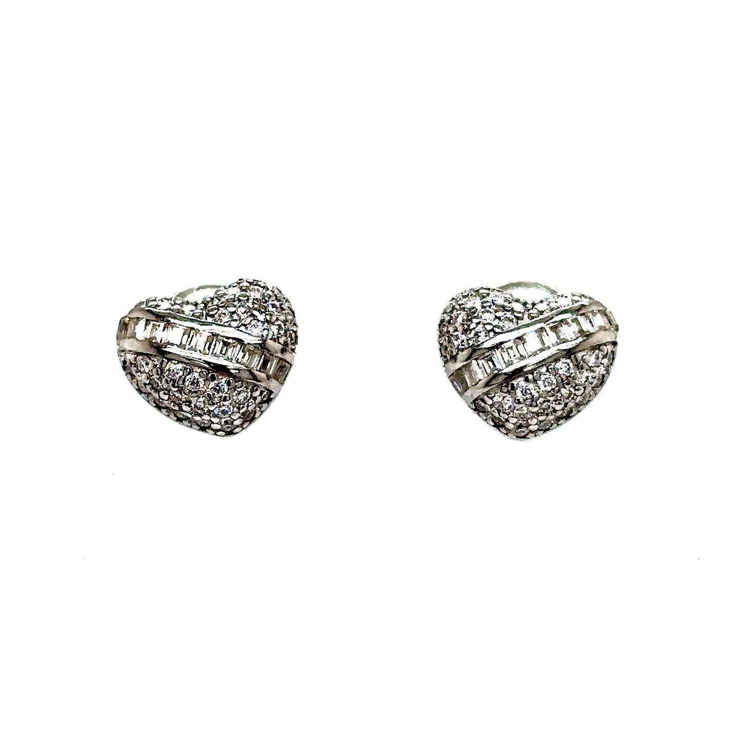 925 S.S. VVS Moissanite Heart Earrings