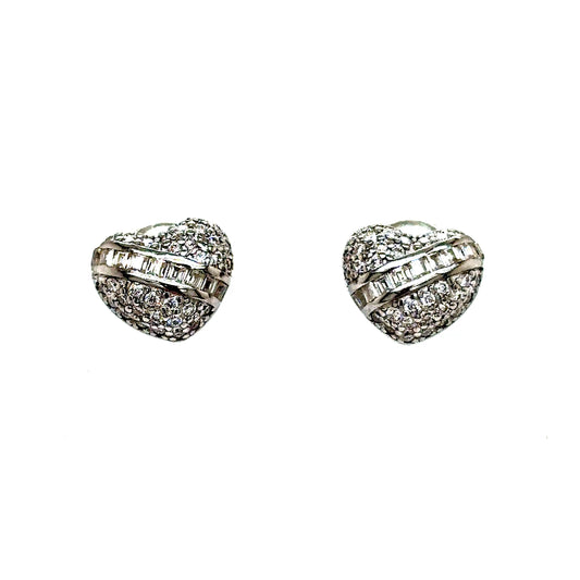 925 S.S. VVS Moissanite Heart Earrings