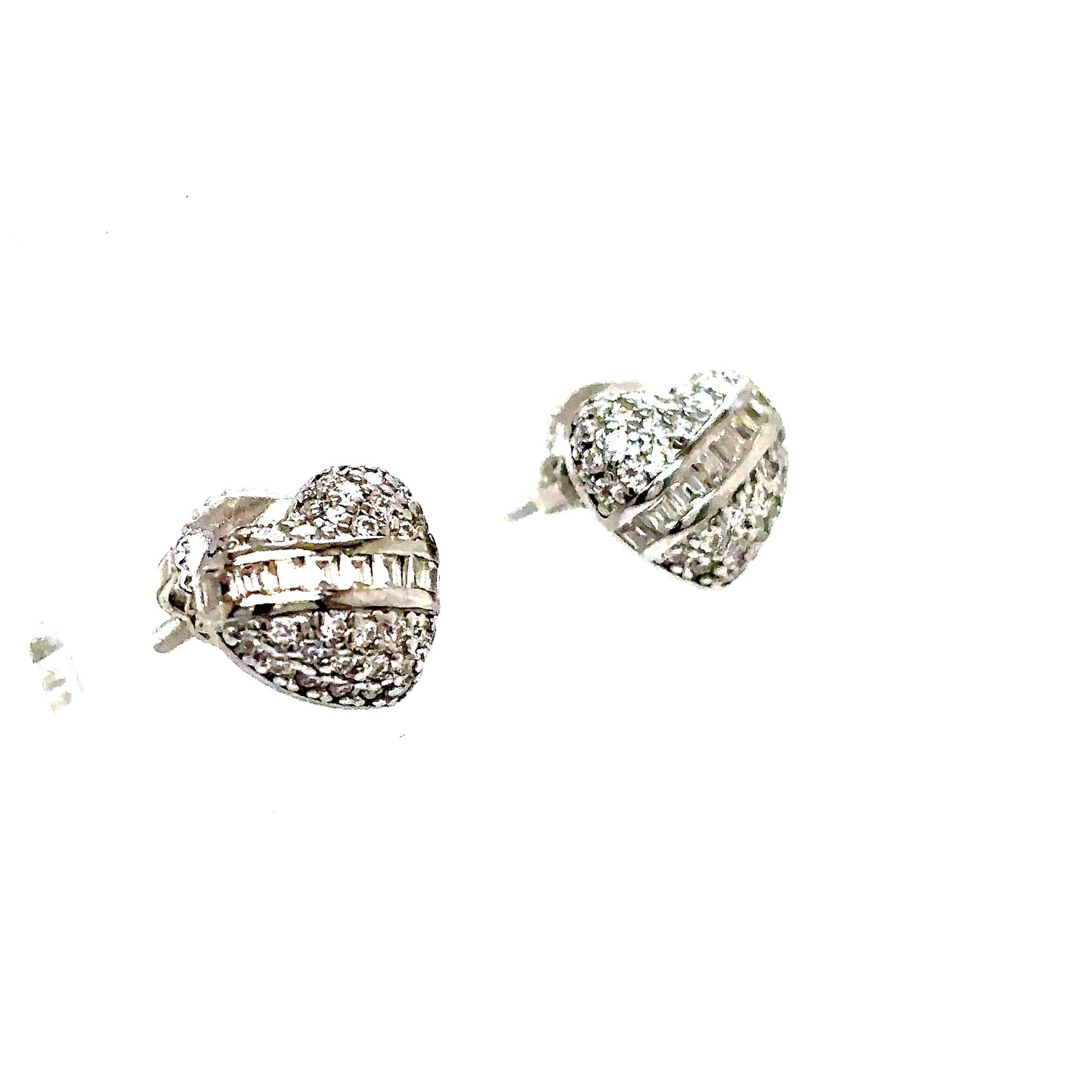 925 S.S. VVS Moissanite Heart Earrings