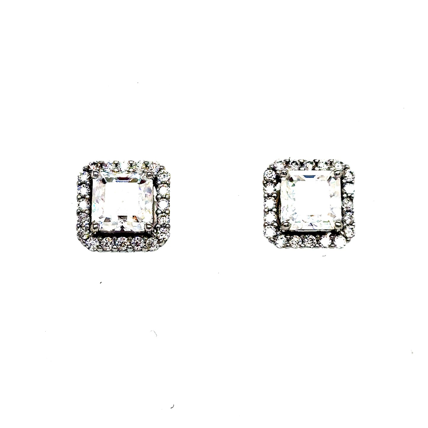 925 S.S. VVS Moissanite Square Earrings