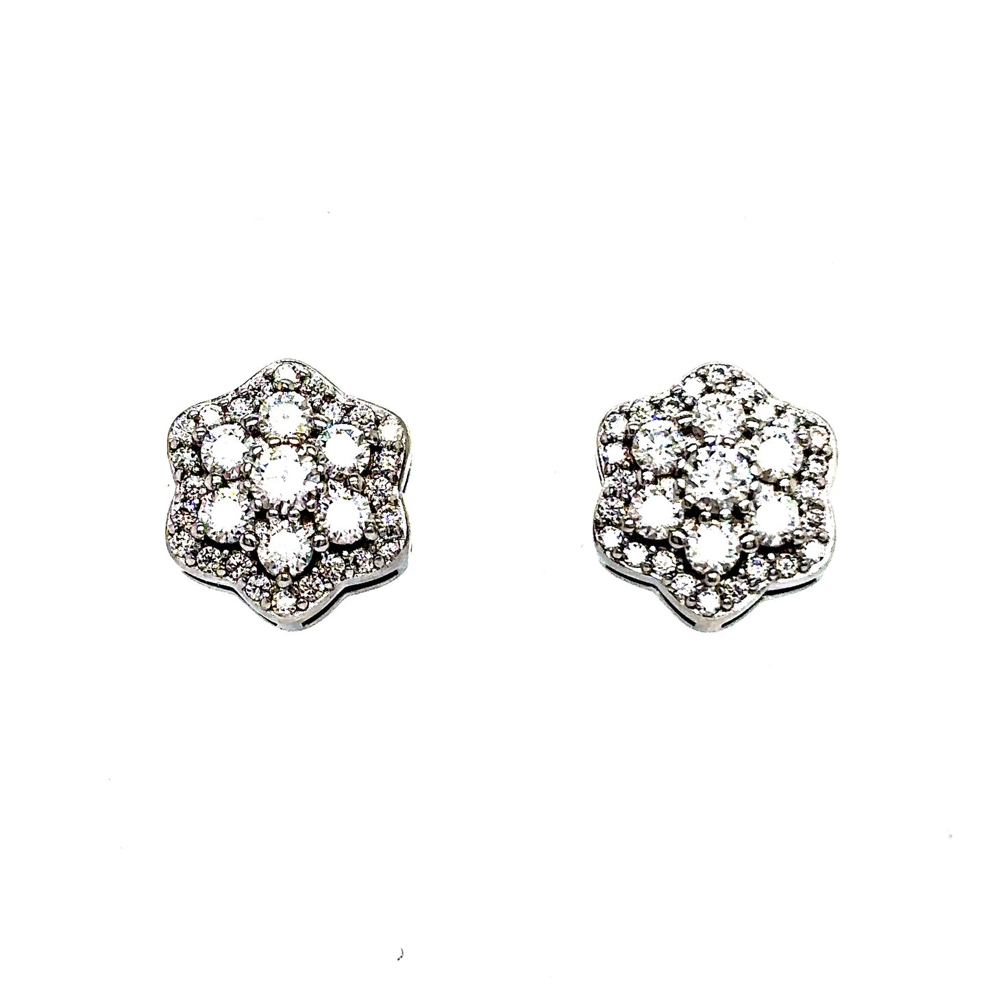 925 S.S. VVS Moissanite Snowflake Flower Earrings
