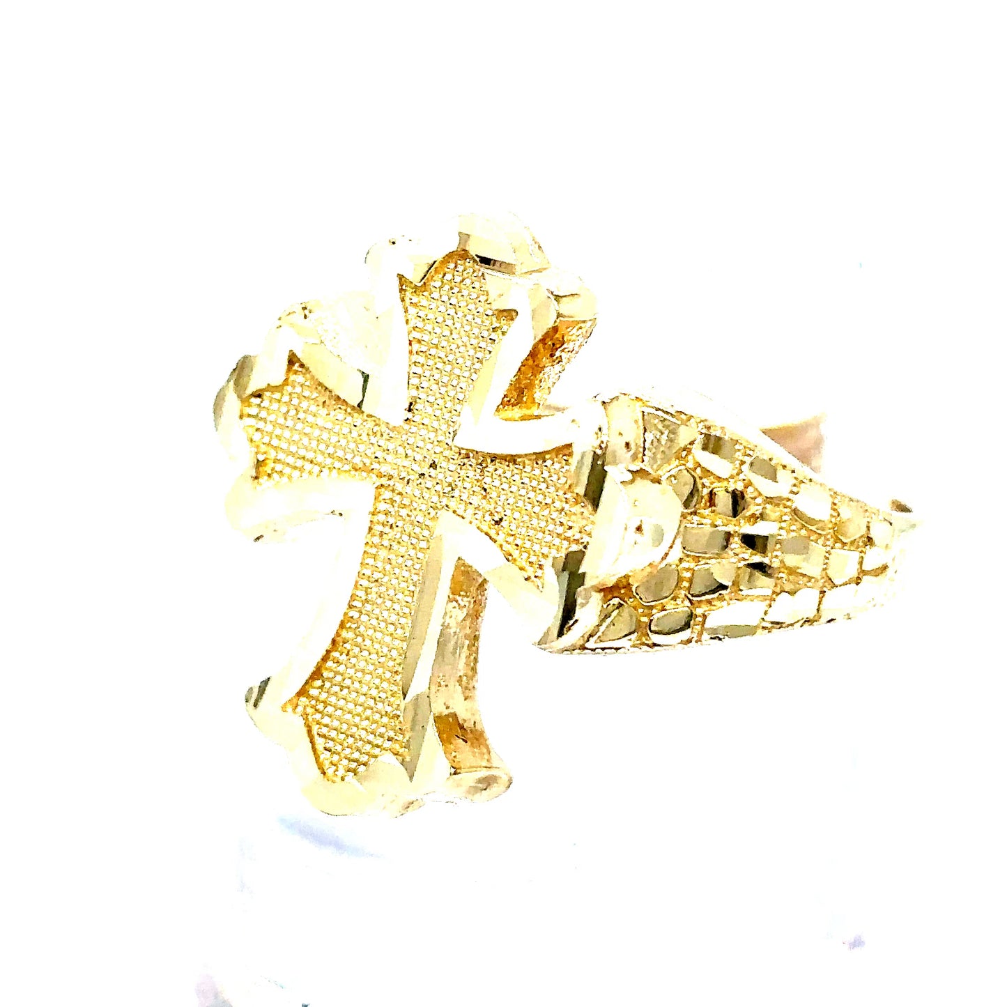 14k Yellow Gold Designer Cross Ring