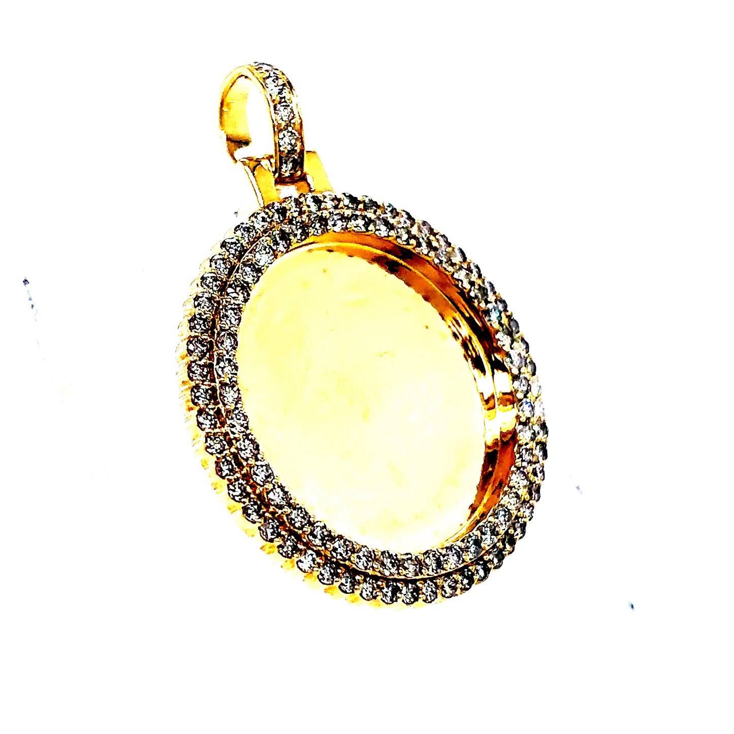 14k Diamond Photo Memory Frame Pendant