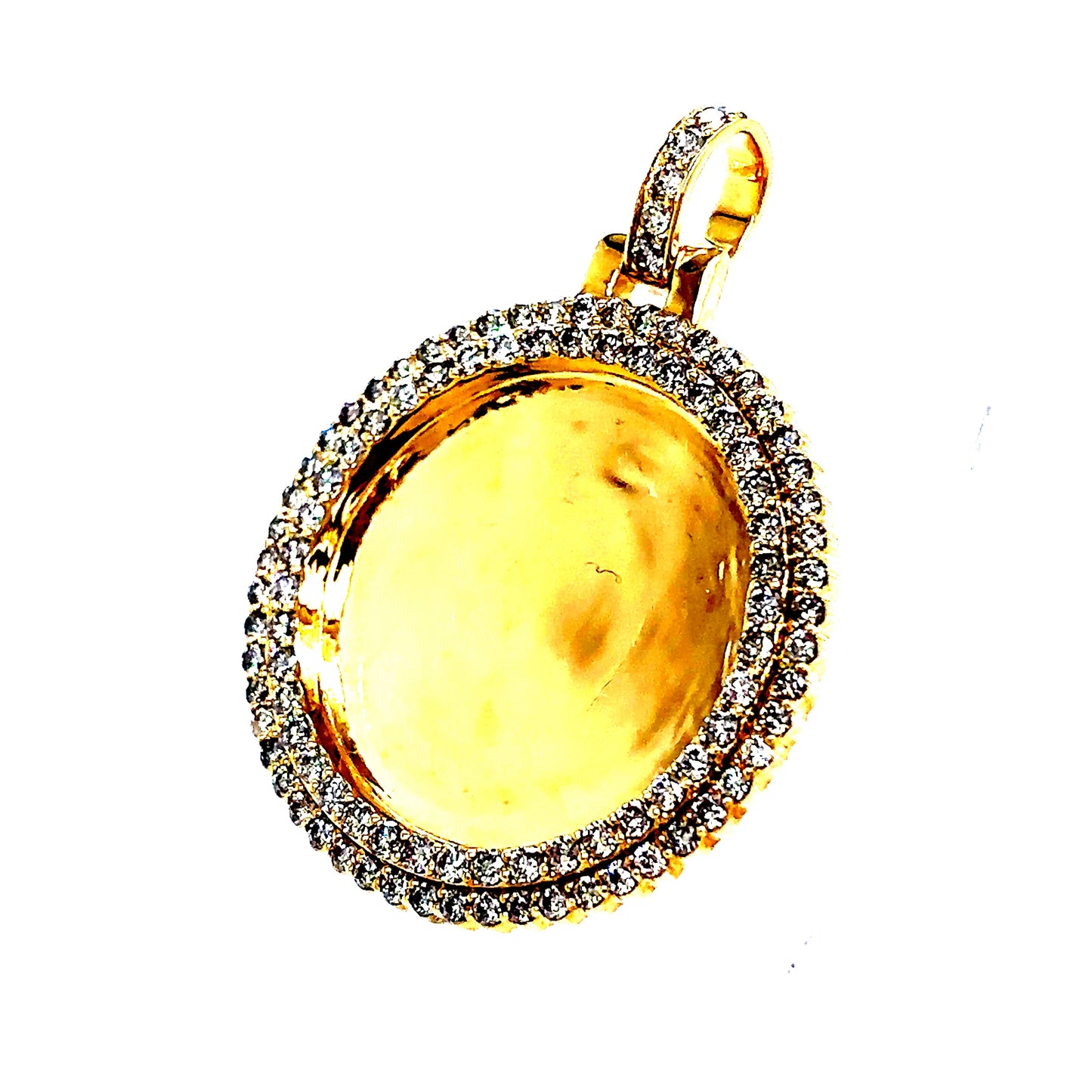 14k Diamond Photo Memory Frame Pendant