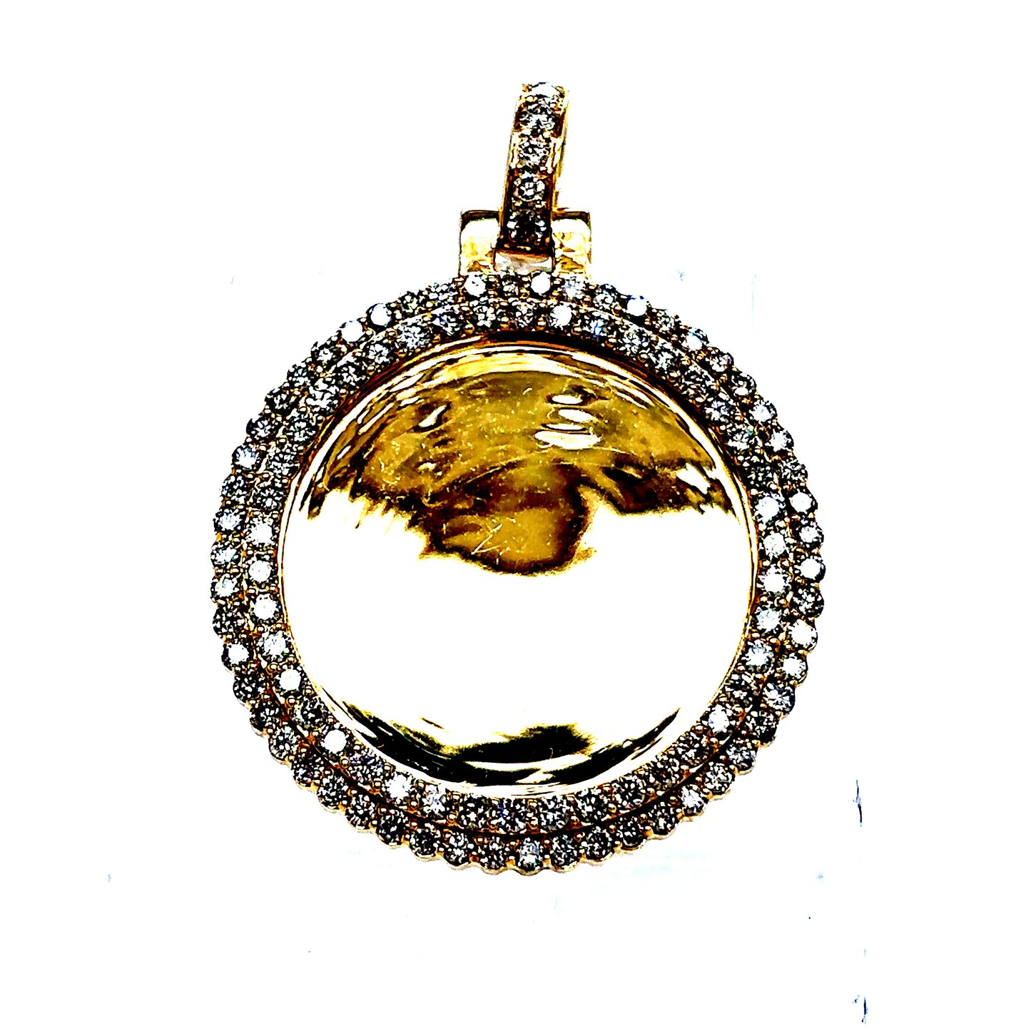 14k Diamond Photo Memory Frame Pendant
