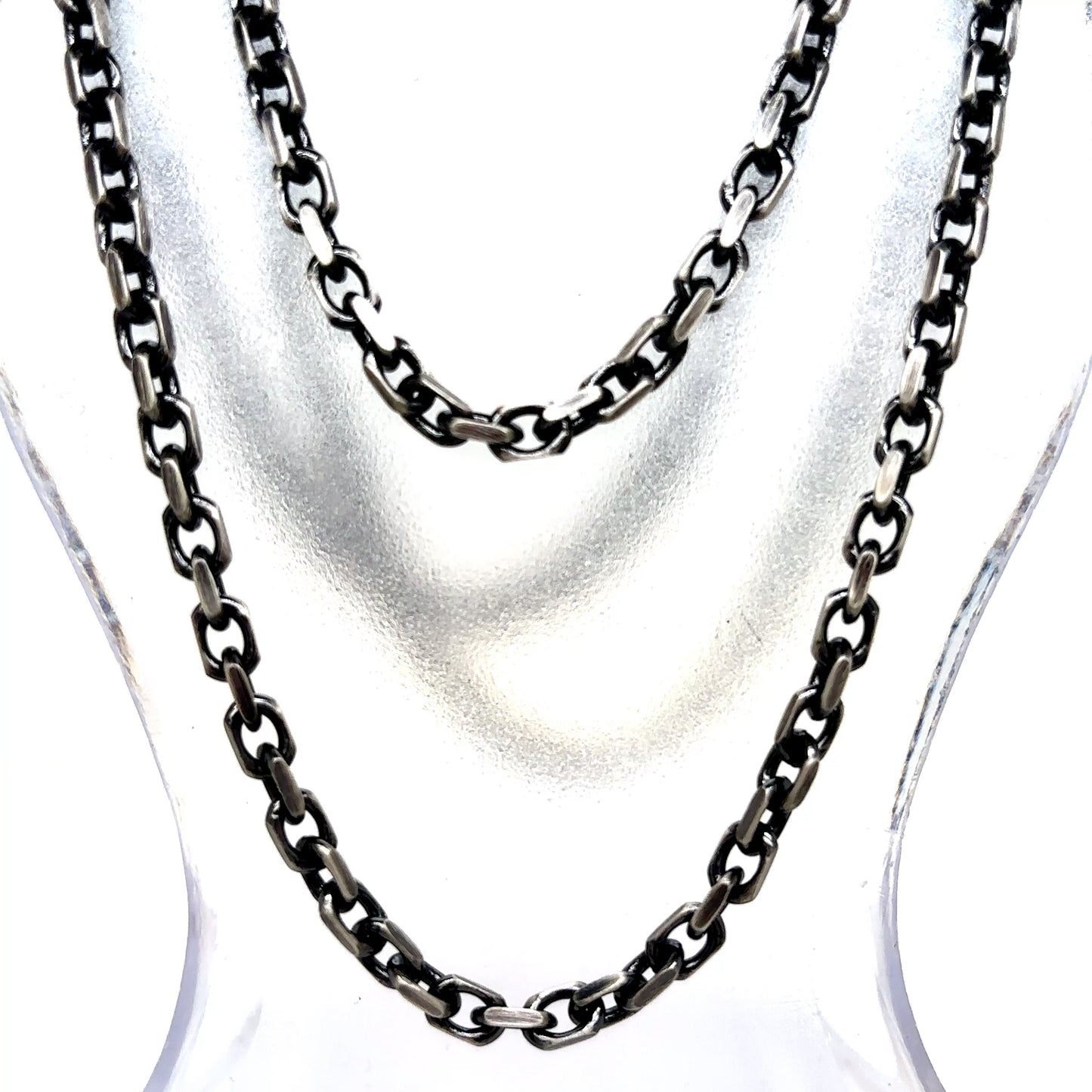 925 S.S. Gunmetal Hermes Style Link Chain-3.5mm