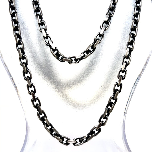 925 S.S. Gunmetal Hermes Style Link Chain-3.5mm