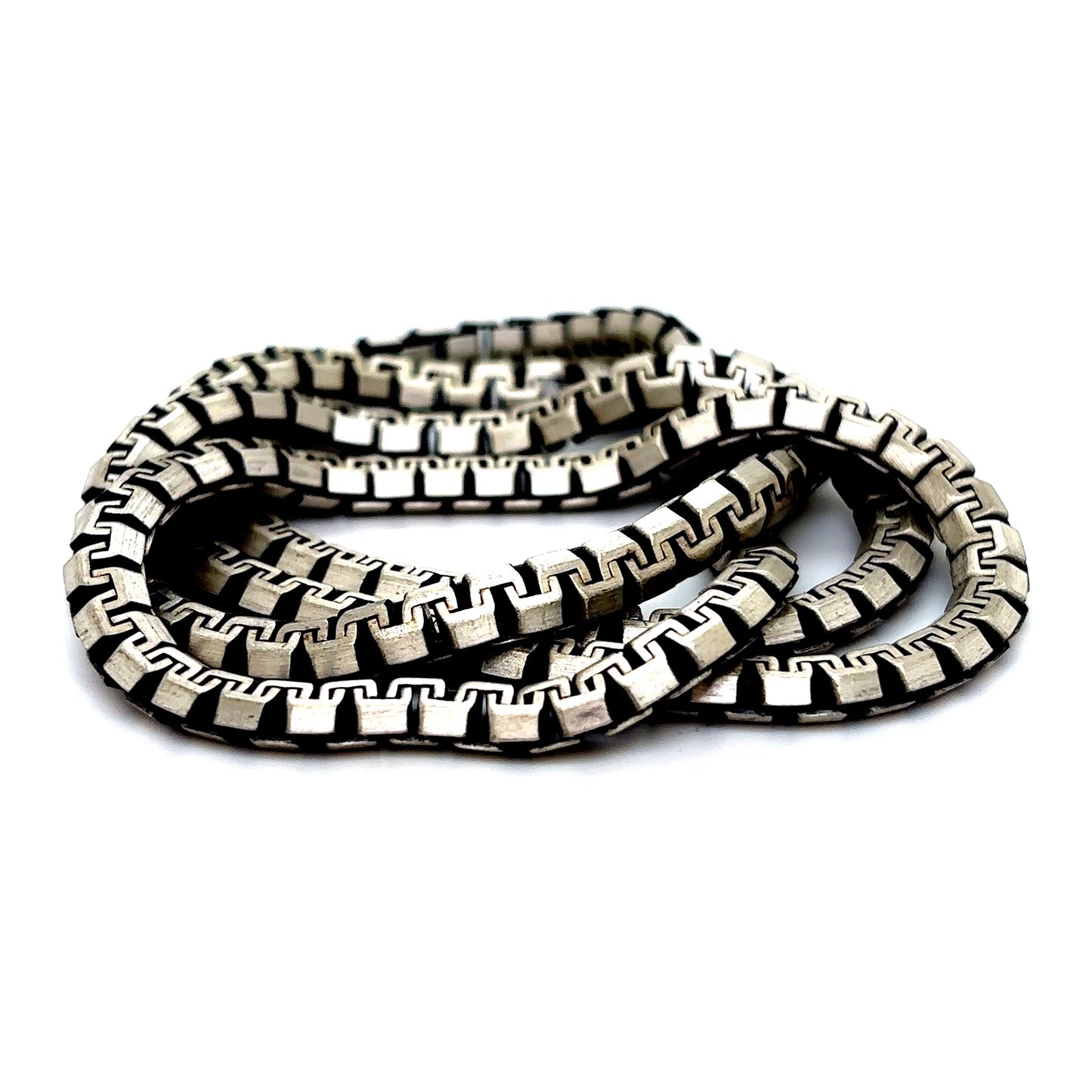 925 S.S. Gunmetal Tread Style Link Chain-4.5mm