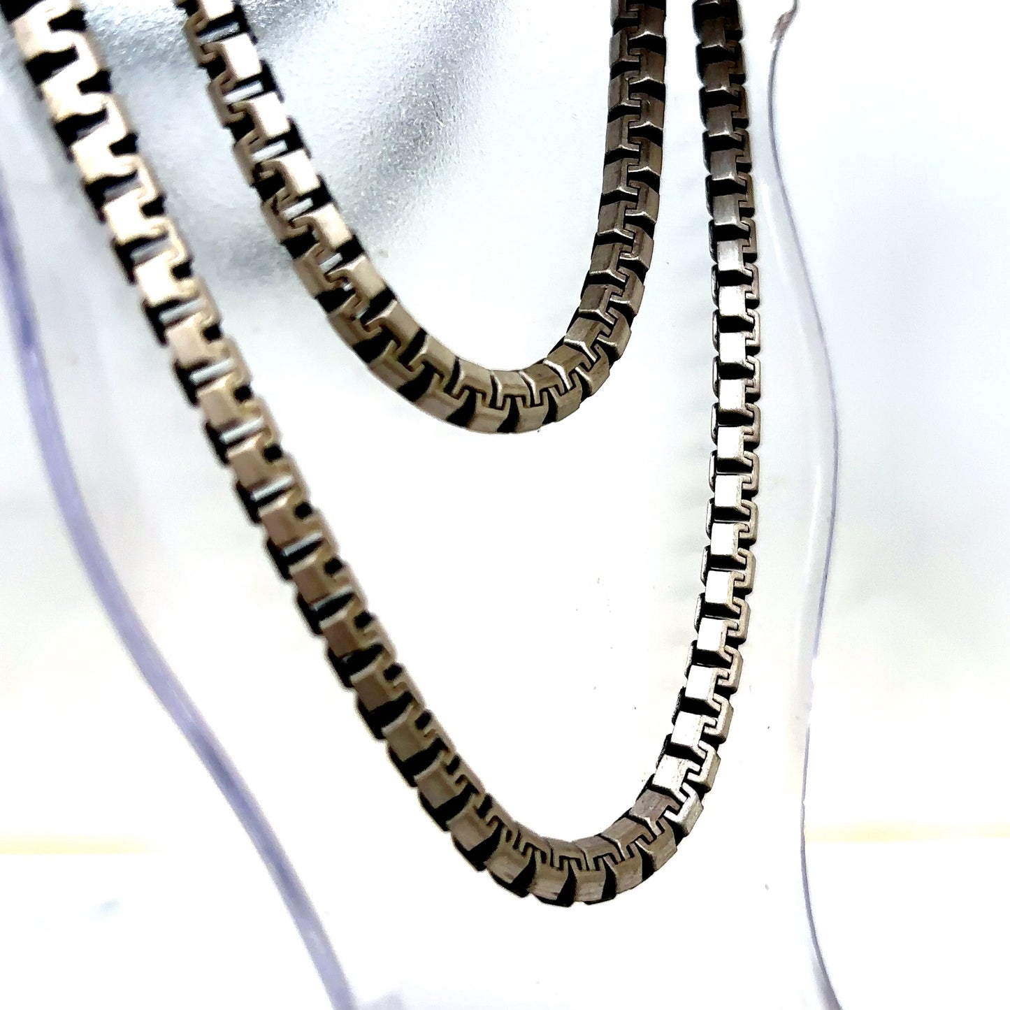 925 S.S. Gunmetal Tread Style Link Chain-4.5mm