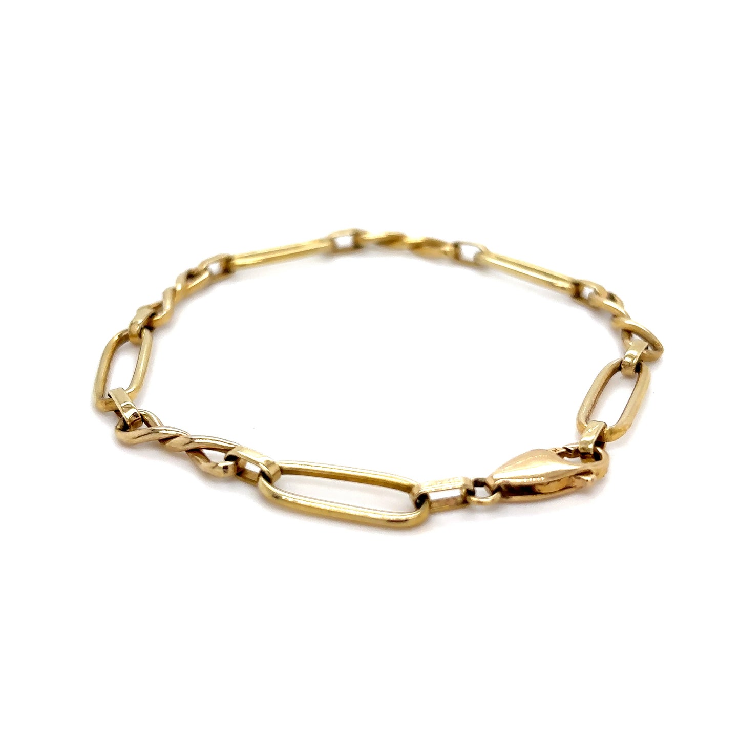 14k Yellow Gold Knot Link Bracelet 7.5"