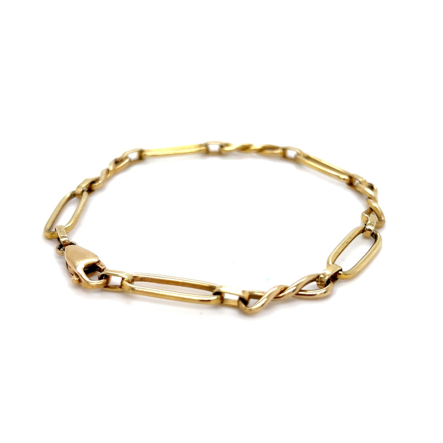 14k Yellow Gold Knot Link Bracelet 7.5"