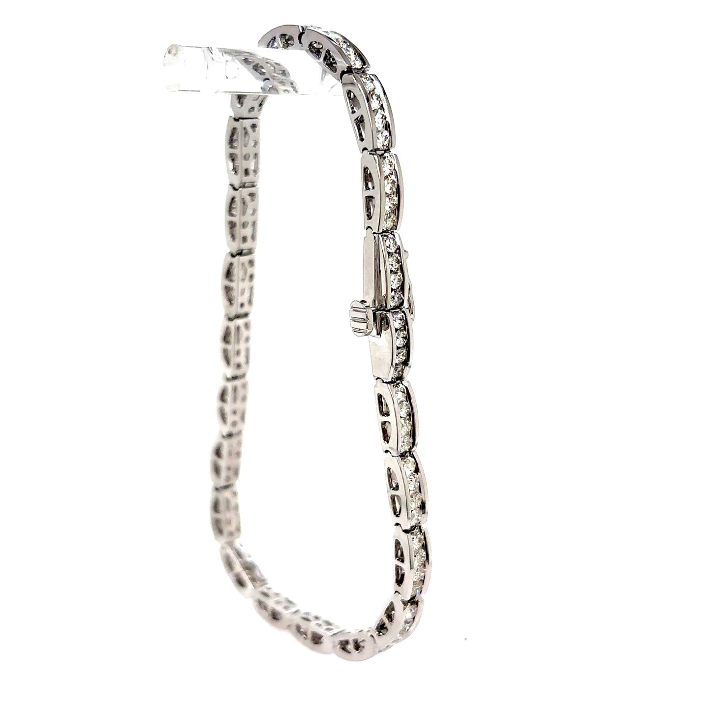 14k White Gold Diamond Channel Tennis Bracelet
