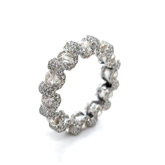 10k White Gold Diamond Floating Eternity Band Sz.8