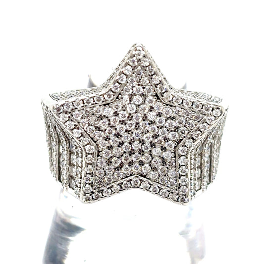 925 S.S. VVS Moissanite Star Ring