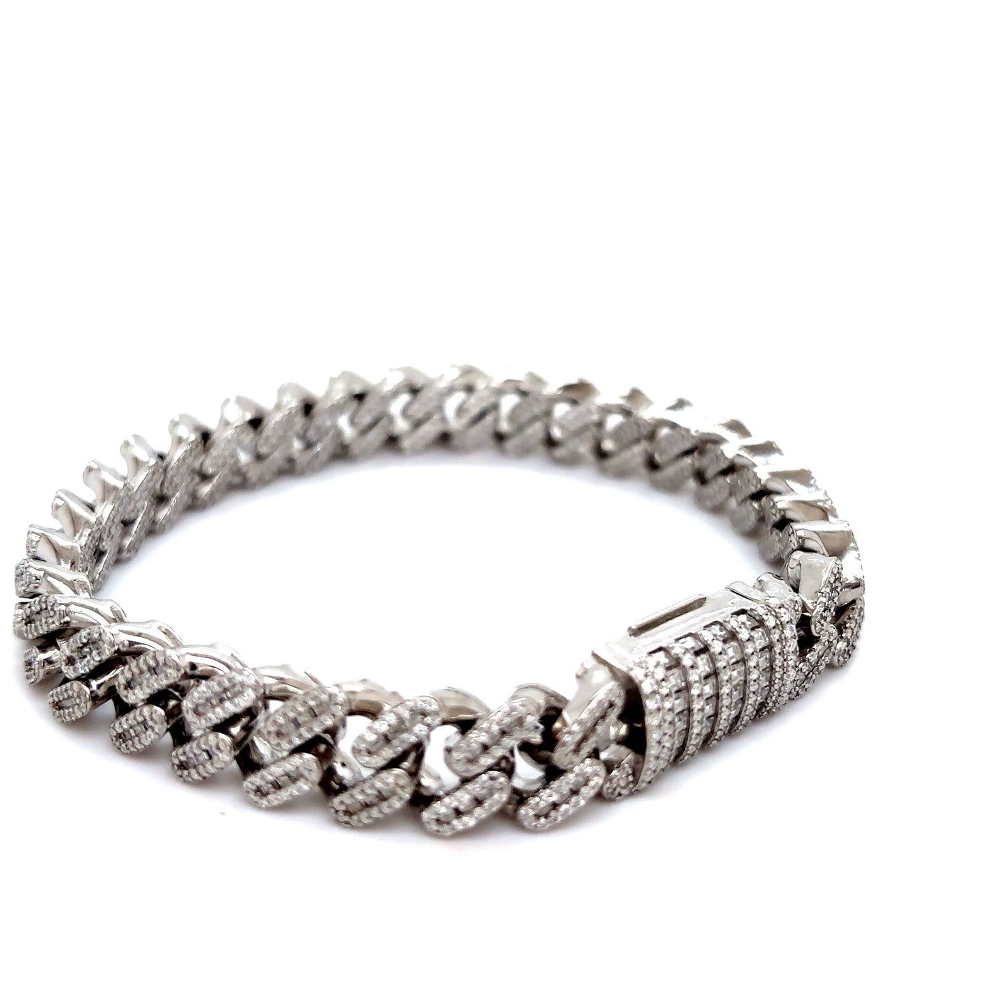 925 VVS Moissanite Reversible Cuban Bracelet