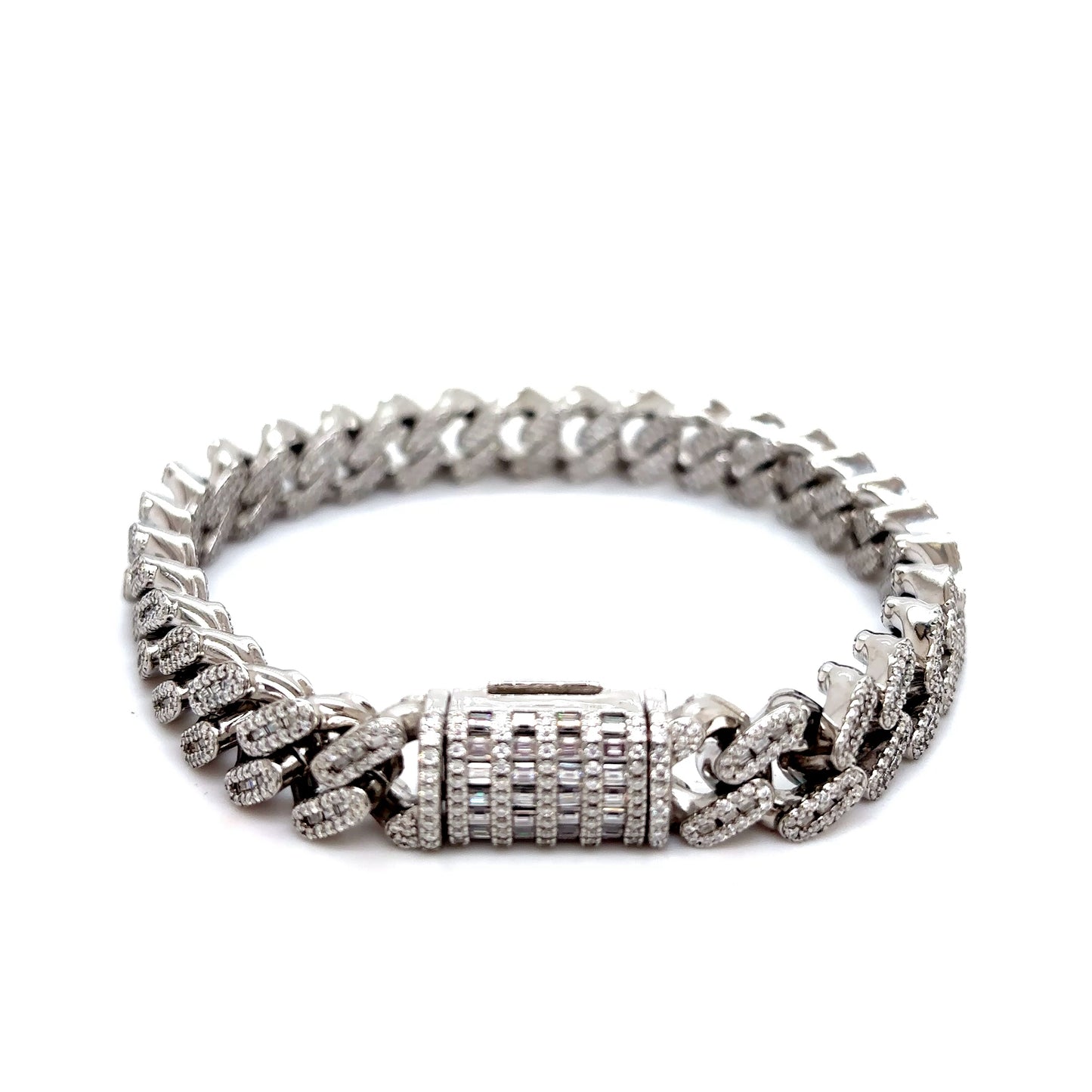 925 VVS Moissanite Reversible Cuban Bracelet