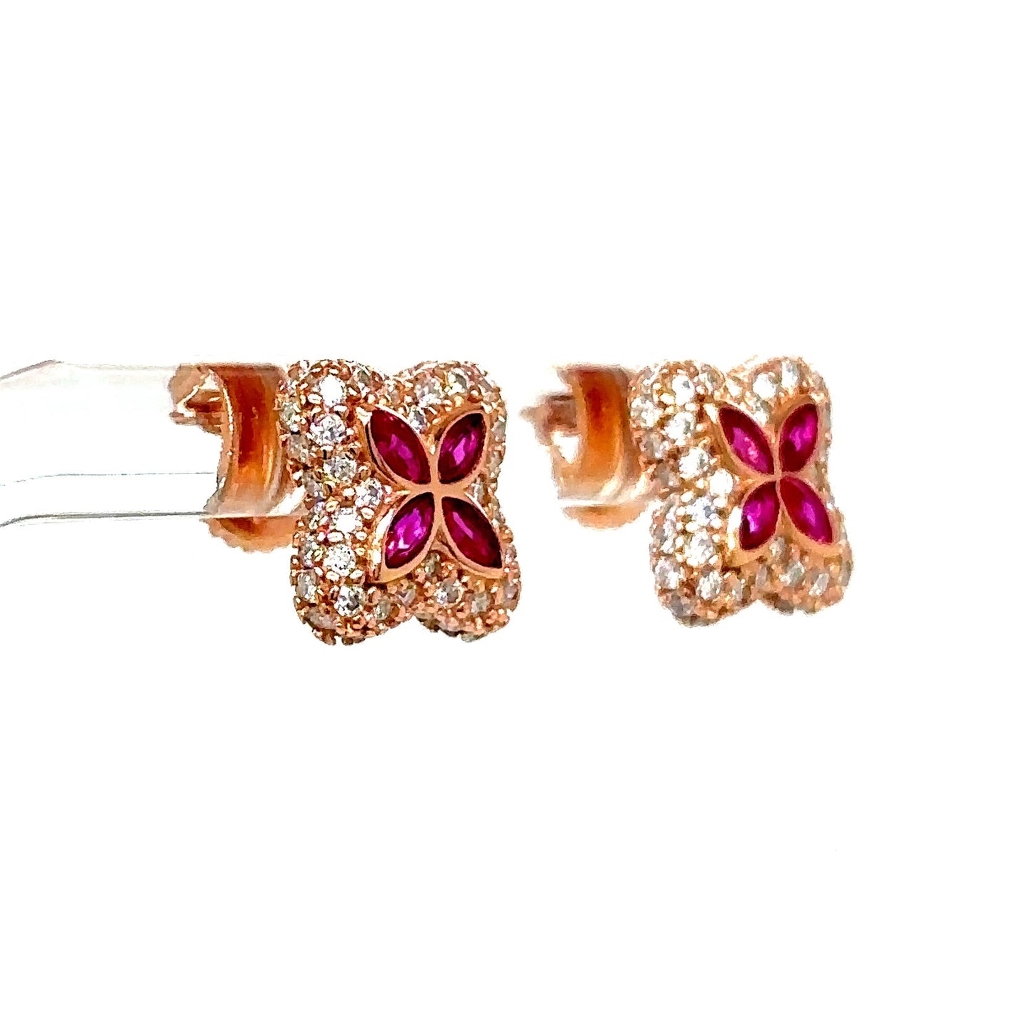 925 S.S. VVS Moissanite Clover Earrings