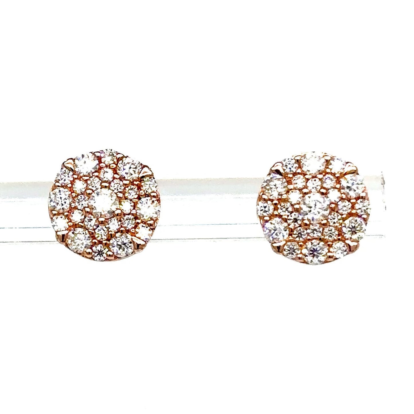 925 S.S. VVS Moissanite Circle Cluster Earrings