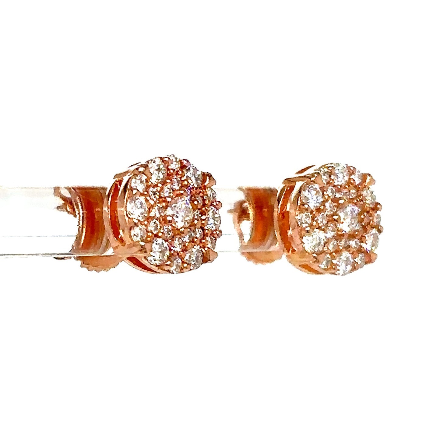 925 S.S. VVS Moissanite Circle Cluster Earrings