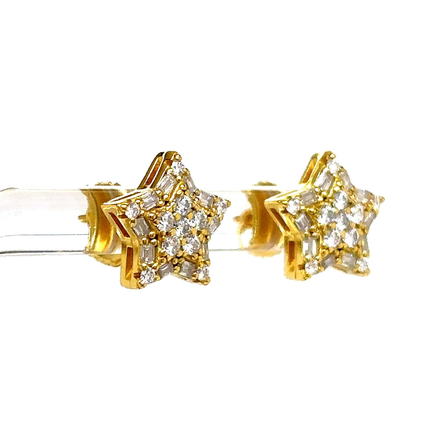 925 S.S. VVS Moissanite Star Cluster Earrings