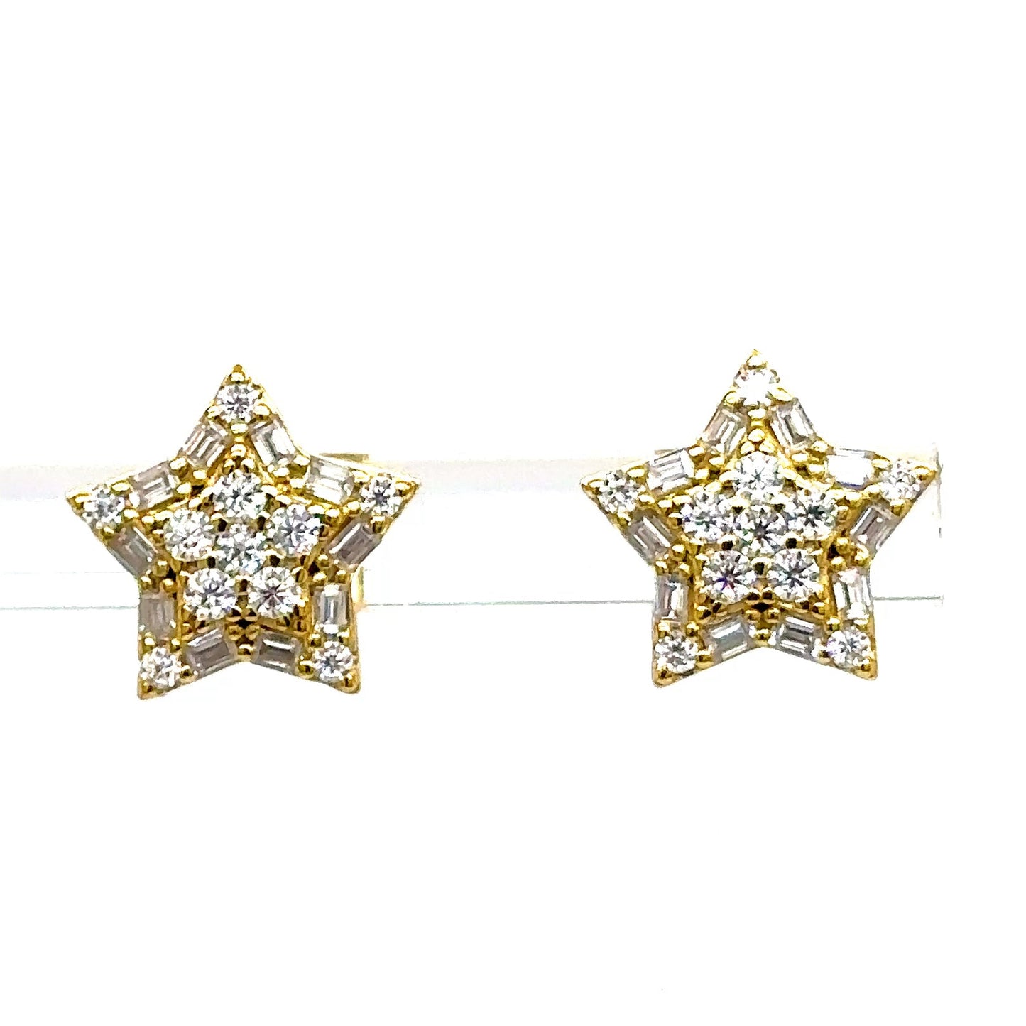 925 S.S. VVS Moissanite Star Cluster Earrings