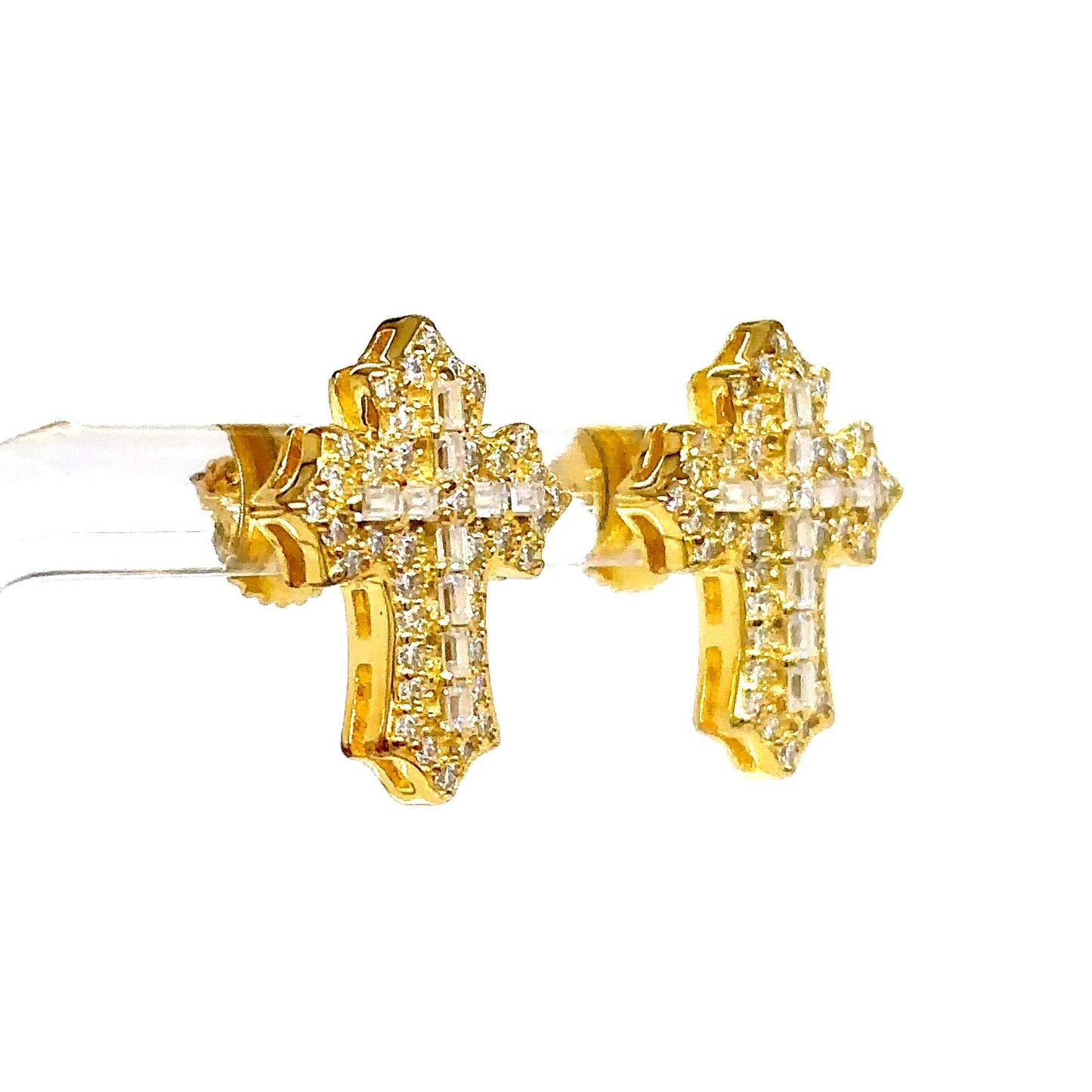 925 S.S. VVS Moissanite Cross Cluster Earrings