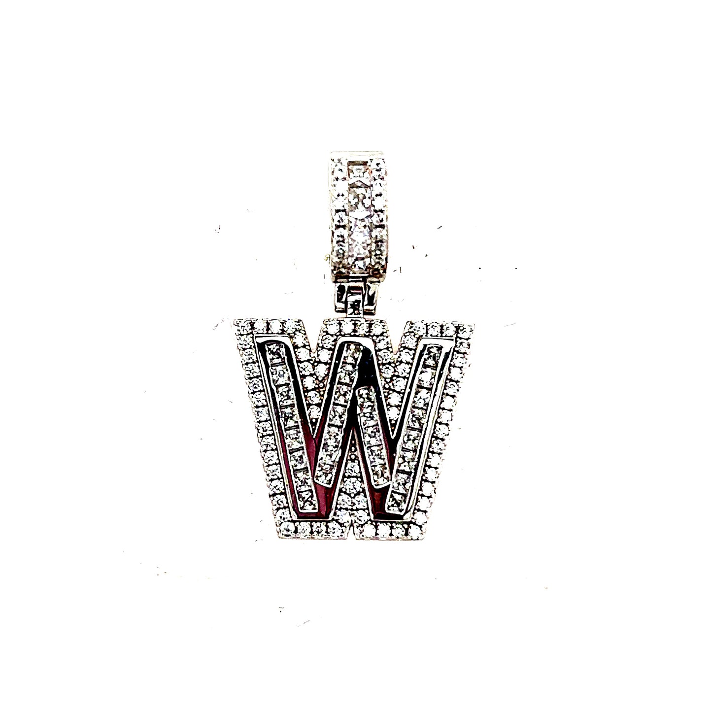925 S.S. CZ Stone Letter W Pendant