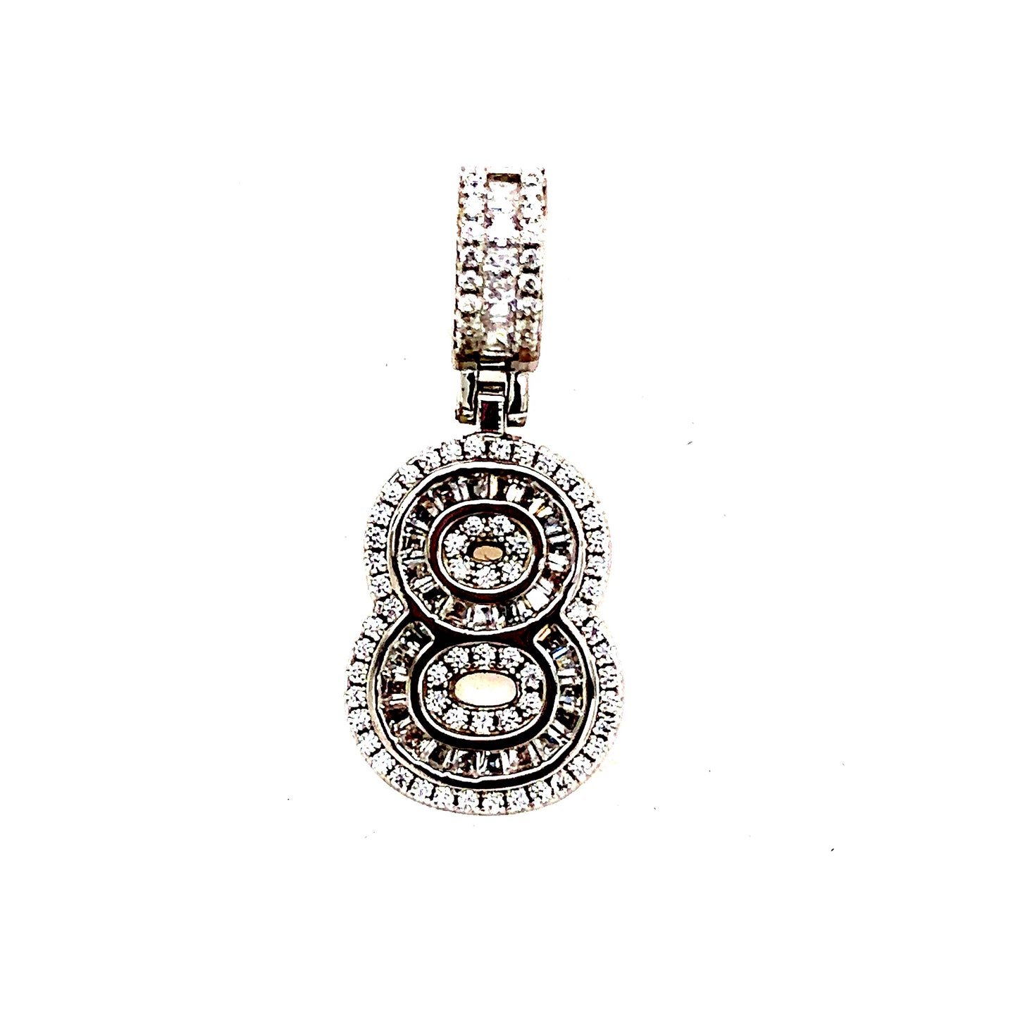 925 S.S. CZ Stone Number 8 Pendant