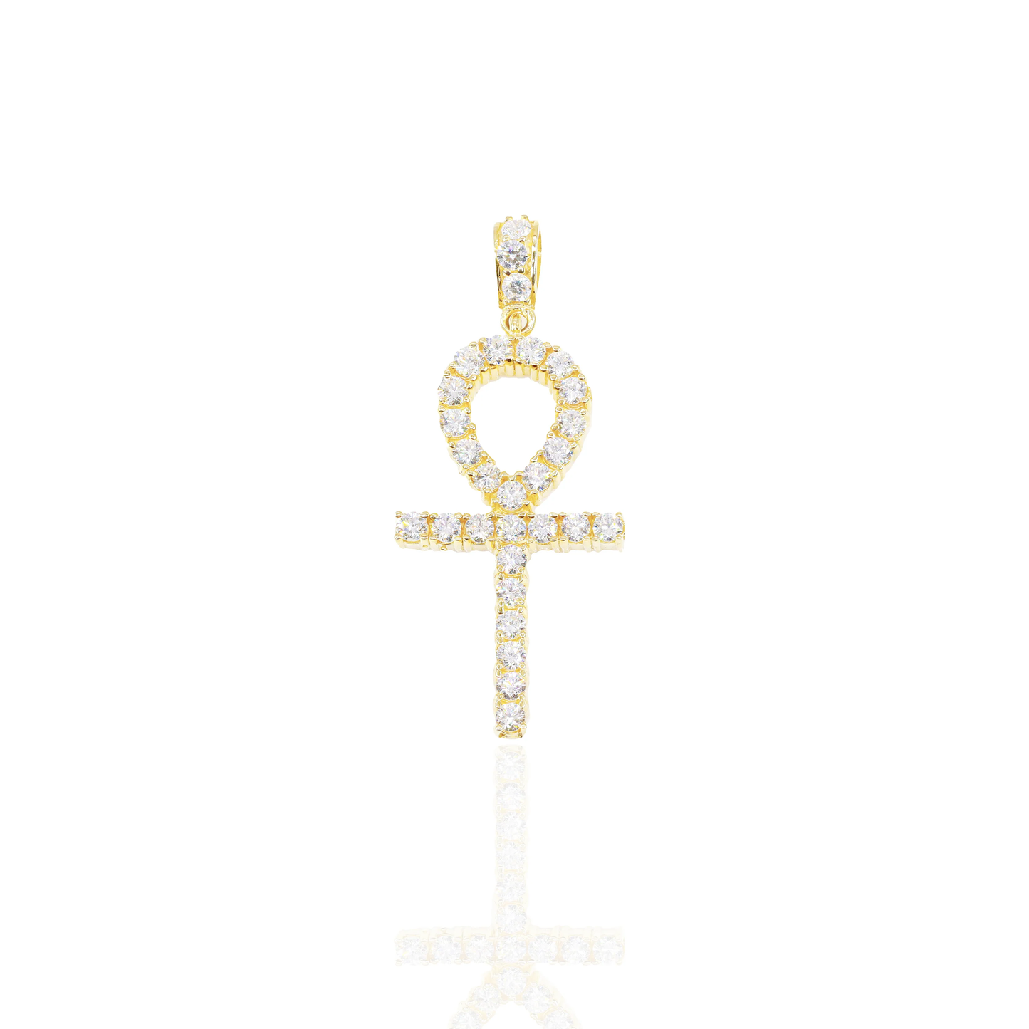 14k 6-Pointer Diamond Ankh Pendant