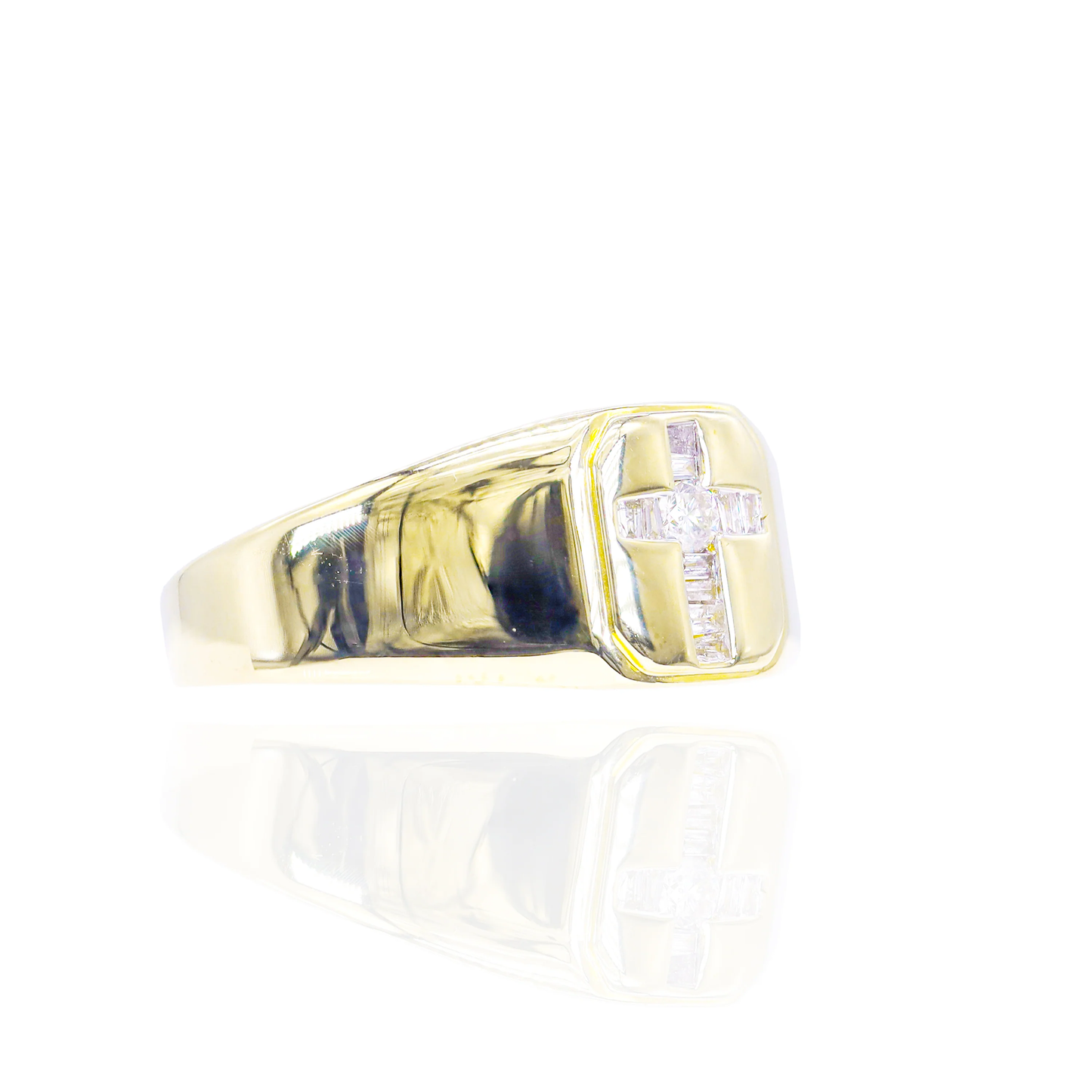 10k Gold Diamond Cross Band Ring