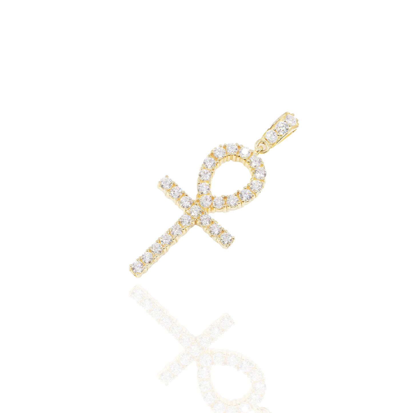 14k 6-Pointer Diamond Ankh Pendant