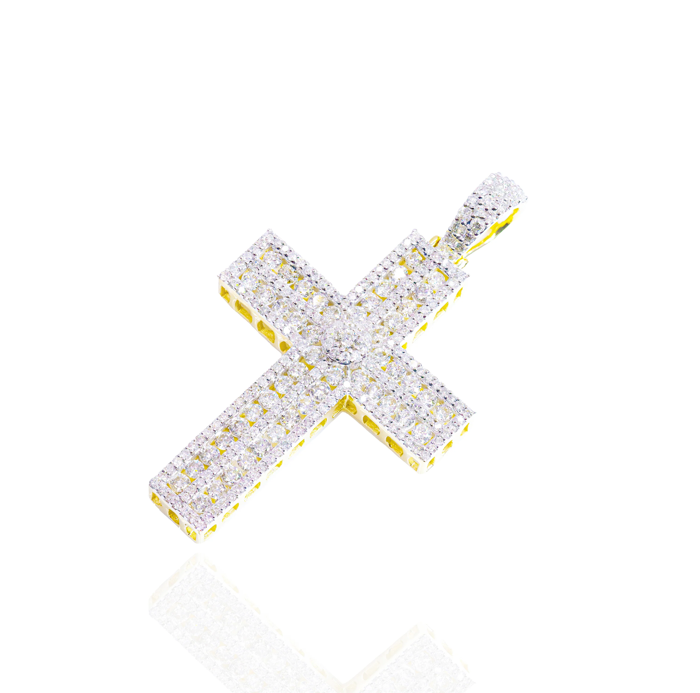 14k Block Diamond Cross