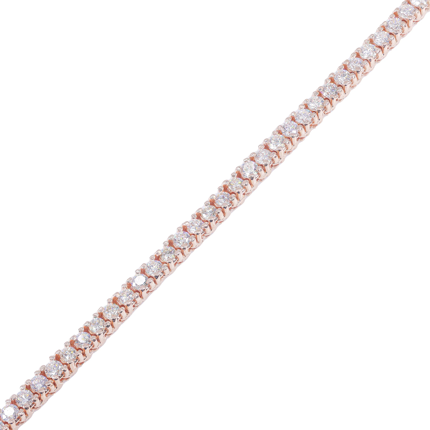14k Rose Gold 10-Pointer Diamond Tennis Chain