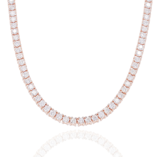 14k Rose Gold 10-Pointer Diamond Tennis Chain