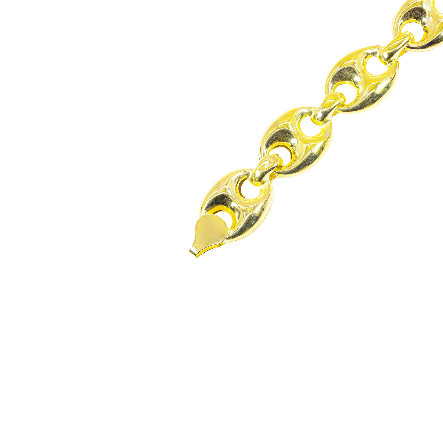 10k Yellow Gold Puff Link Bracelet 7.5"